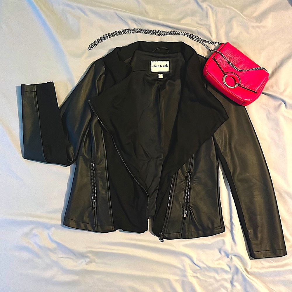 *LIKE NEW* Olive and Oak Faux Leather Jacket
